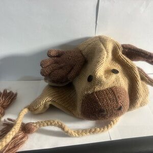 Gently Used Cozy Brown and Tan Moose Hat